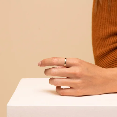 Vista 3 de NOKMIT Anillos rellenos de oro de 14 quilates de 18 pulgadas para mujeres y niñas, anillo de dedo para el pulgar, cúpula lisa, ajuste cómodo