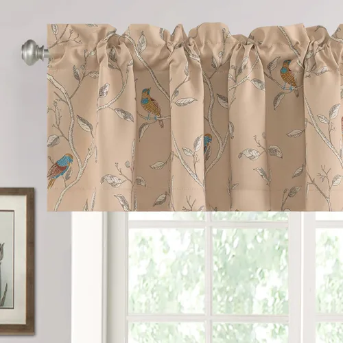 Vista 21 de H.VERSAILTEX Cenefas de cortina opacas para ventana de cocina, sala de estar, baño, privacidad añadida, bolsillo para barra, decoración del hogar