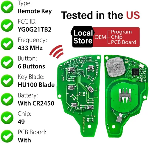 Vista 4 de Reemplazo para Chevrolet Suburban Tahoe 2020-2025 control remoto YG0G21TB2 6 botones 433MHz