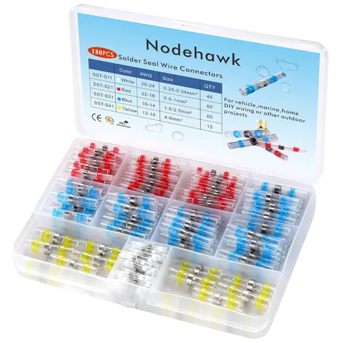 Vista 11 de Kit de conectores a tope de soldadura termorretráctil, 120 unidades, terminales de cable eléctrico aislados impermeables, conectores de cable