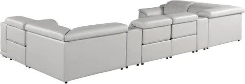 Vista 219 de BlackJack Furniture Venice - Sofá modular de cuero italiano de grano superior de 5 piezas con 3 reclinables eléctricos, reposacabezas ajustable