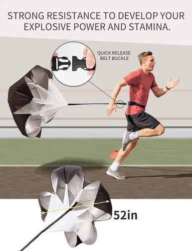 Vista 4 de GHB Soccer Agility Training Equipment, 6 Agility Poles, 20ft Speed Ladder, 12 Disc Cones, Resistance Parachute, Jump Rope, 5 Resistance Bands