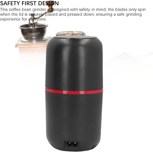 Vista 4 de AUNMAS Molinillo de café eléctrico, cuchillas de acero inoxidable, tapa transparente para monitorear capacidad, molinillo de granos de café, 150 W