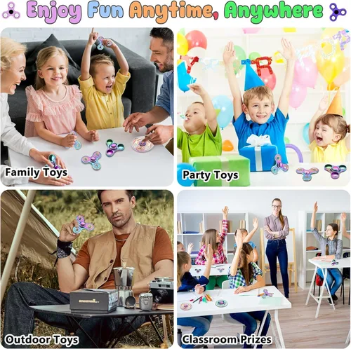 Vista 6 de ATESSON Fidget Spinner Juguete giratorio de 2 a 5 minutos de giros duraderos de acero inoxidable con rodamiento de metal de alta velocidad, Spinner