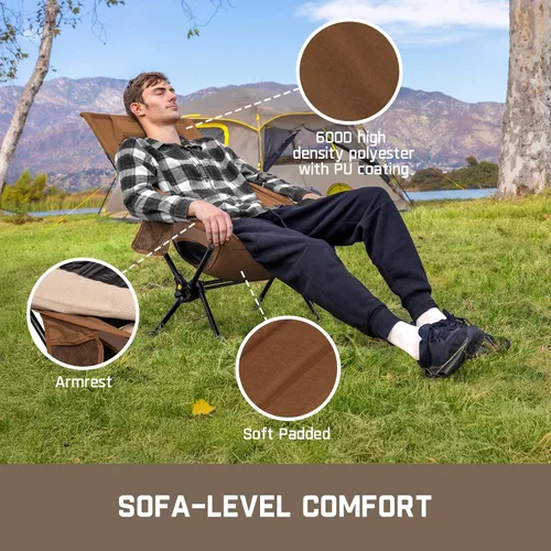 Vista 6 de FanttikOutdoor Zeta L8 Max - Silla de campamento, portátil y ligera, multiángulo ajustable, silla plegable con bolsa de transporte para campamento