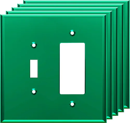 Vista 44 de LIDER Placa de pared dúplex para receptáculo, cubierta de salida con espejo, de gran tamaño, 1 cuadrilla Dorado