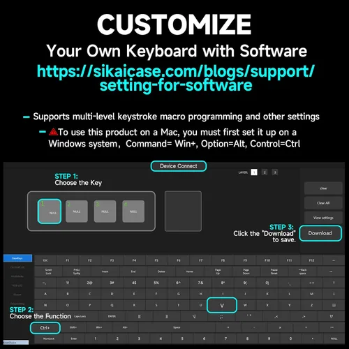 Vista 5 de Seleccionar pasta de copia de corte de 4 teclas, teclado macro Ctrl A X C V HotSwap Teclado mecánico para juegos con una sola mano, teclado OSU