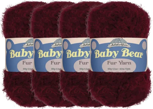 Vista 65 de JubileeYarn - Ovillo de lana de oso de bebé, piel de poliéster, 3.53 onzas/madeja, color blanco, 2 madejas