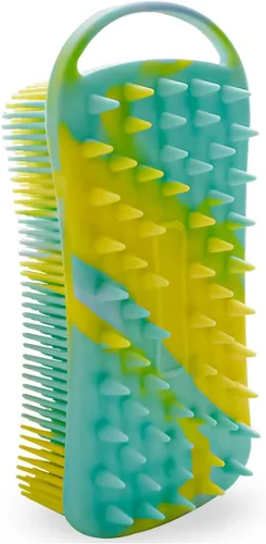 Cepillo corporal de silicona suave para usar en la ducha, suave exfoliante de esponja de silicona para el cuero cabelludo, masajeador 2 en 1 para