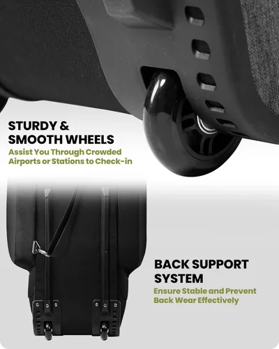 Vista 3 de OutdoorMaster Bolsa de Viaje de Golf Acolchada con Ruedas Reforzadas, Oxford 900D de Servicio Pesado Resistente al Desgaste y Resistente al Agua