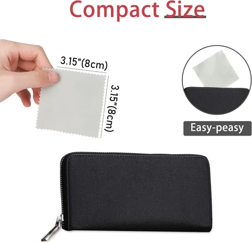 Vista 3 de CATIFLIN 100 paños de limpieza de joyas, paño de pulido de plata envuelto individualmente, paño de pulido de joyas pequeño para plata esterlina