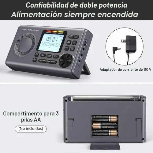 Vista 7 de RunningSnail - Radio meteorológica NOAA con más de 80 alertas de emergencia, 23 códigos de condado de programación localizada S.A.M.E, respaldo