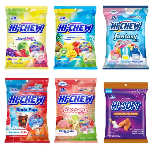 Vista 25 de HI-CHEW Bolsa de Dulces a Granel Surtidos, Manzana Verde, Fresa, Mango, Uva, Dulces Blandos y Masticables 2 libras - Más de 185 Piezas Envueltas