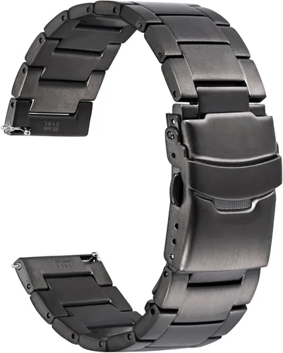 Vista 12 de WOCCI Correa de reloj de metal resistente, correa de reemplazo de acero inoxidable 316L, cierre desplegable, compatible con ancho de lug de reloj