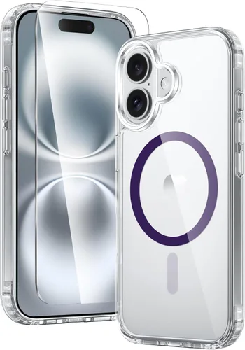 Vista 81 de FNTCASE para iPhone Air Case Clear: Fundas magnéticas para teléfono con protector de pantalla a prueba de caídas, compatibles con Magsafe, delgadas