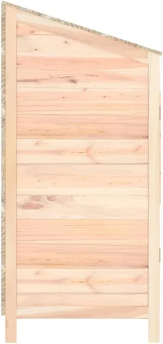 Vista 5 de Cobertizo de almacenamiento de madera para jardín, gabinete de almacenamiento de abeto de madera maciza, cobertizo de herramientas de madera