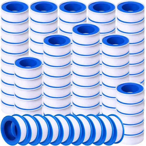Vista 8 de Pushglossy 100 rollos de cinta de PTFE de 1/2 x 520 pulgadas, sellador impermeable, cinta de plomería para cabezal de ducha, reparación de sellado