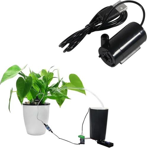 Vista 3 de 4pcs Micro Bomba sumergible DC 3-5V USB Mini bomba de agua para acuarios, pecera, estanque, fuente hidropónica jardín (negro)
