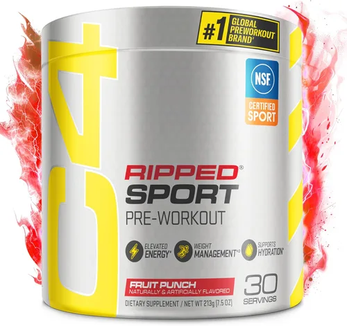 Vista 9 de Cellucor C4 Ripped Sport Pre Workout Powder Arctic Snow Cone - Certificado NSF para deporte + Suplemento energético previo al entrenamiento sin