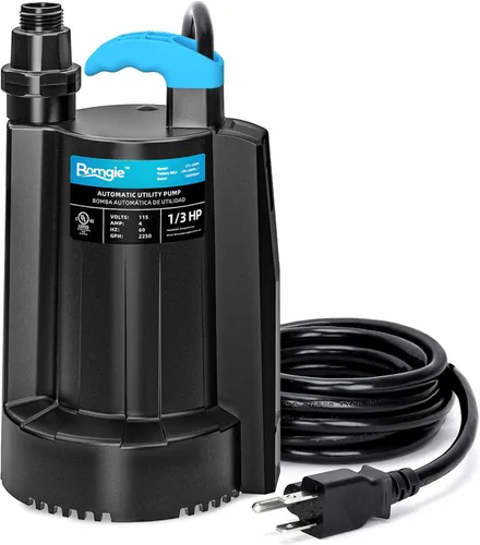 Vista 8 de 1/3 HP Bomba de Agua Sumergible Automática, Bomba de Sumidero Portátil Eléctrica de 2250GPH, Bomba de Utilidad para Eliminación de Agua de Alberca