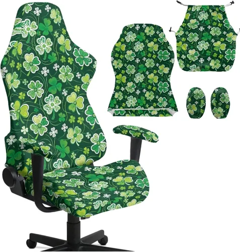 Vista 14 de St Patricks Day Gaming Chair Cover with Zipper Non-Slip Stretchy Office Chair with Arm Covers Ergonomic Dustproof Long-Lasting, for Gaming