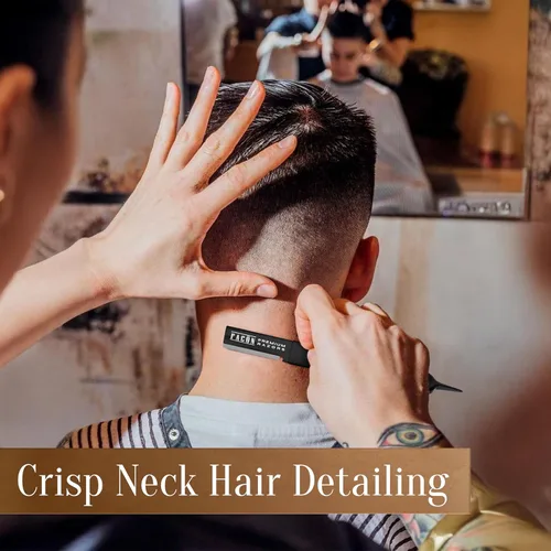 Vista 13 de Facón - Maquinilla de afeitar recta para hombre, kit profesional de afeitar de borde recto con 100 cuchillas, afeitadora barbero japonesa de acero