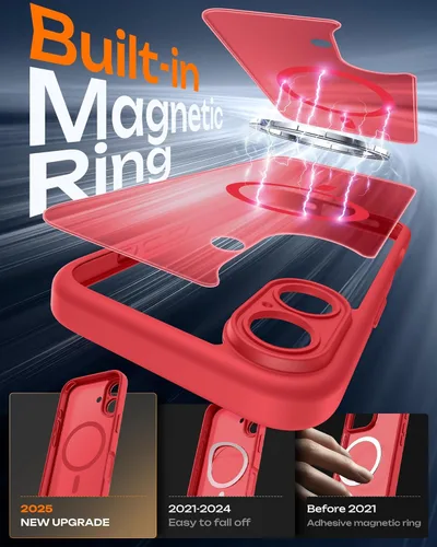 Vista 929 de TOCOL Funda para iPhone 11, compatible con Magsafe, protección completa de cámara, imanes integrados, protección contra caídas, funda translúcida
