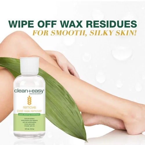 Vista 2 de Clean + Easy Remove: removedor de cera para la piel con aceite de germen de trigo, limpiador post encerado, 5 onzas