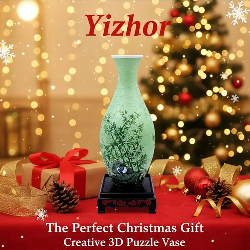 Vista 4 de Rompecabezas 3D para adultos, jarrón de rompecabezas para flores, florero de rompecabezas 3D de 160 piezas, manualidades para adultos, único