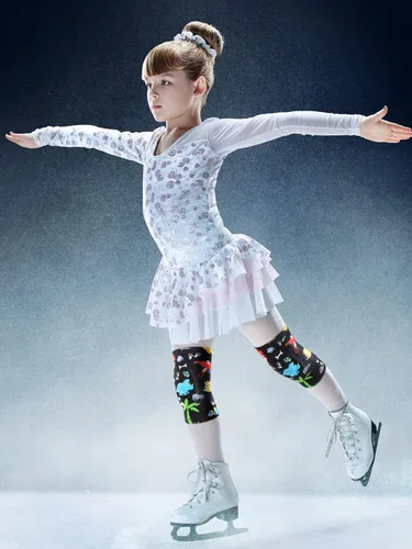 Vista 5 de 2 pares de rodilleras para niños, de dinosaurio, antideslizantes, acolchadas, de esponja, transpirables, flexibles, rodilleras elásticas para niños