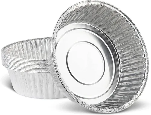 Vista 22 de PLASTICPRO - Sartenes desechables de aluminio para pastel de 6 pulgadas con papel de aluminio, aptas para congelador y horno - Para hornear