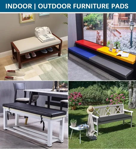 Vista 5 de Cojín de tamaño personalizado, cojines para banco de muebles de patio interiores y exteriores, cojín de asiento de espuma viscoelástica, funda