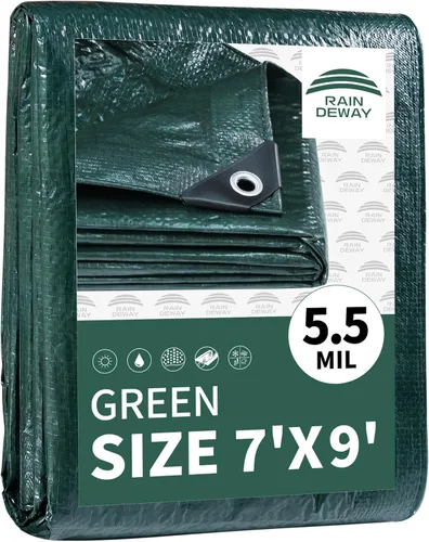 Vista 40 de RAINDEWAY Tarps - Lona impermeable de color azul de 4 x 16 pies de grosor, resistente a desgarros, multiusos, para techo, campamento, automóvil