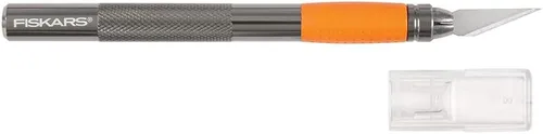 Vista 2 de Fiskars Exacto, cuchillo de precisión para manualidades, hoja multiusos con cubierta protectora, acero y 196010-1006 hojas número 11 estándar, 5
