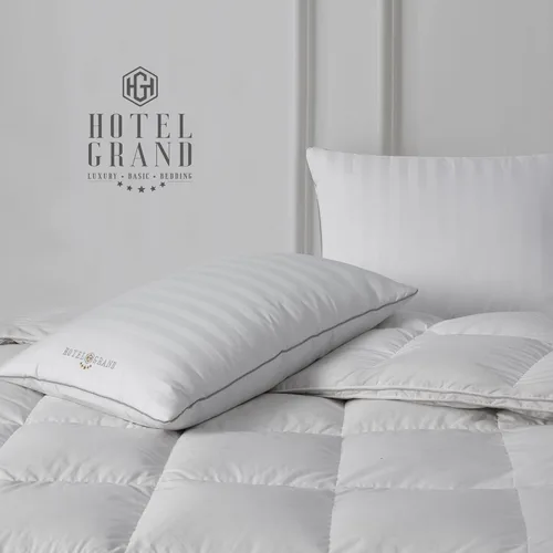 Vista 7 de Hotel Grand Almohadas de plumas de lujo tamaño estándar, paquete de 2, hipoalergénicas, firmeza media, 100% algodón transpirable, para dormir