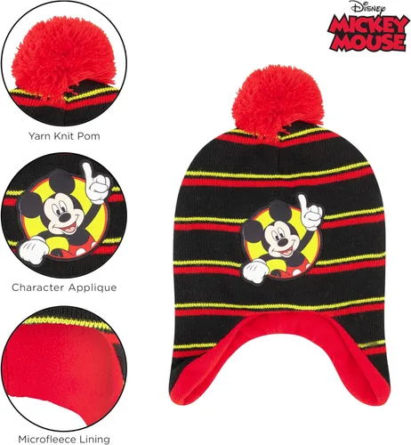 Vista 3 de Disney boys Winter Hat and Mitten Set, Mickey Mouse Toddler Beanie for Ages 2-4