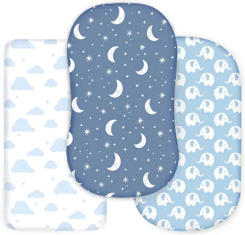 Vista 12 de Juego de 2 sábanas ajustadas de moisés 100% algodón orgánico, perfectamente compatibles con Mika Micky, Baby Delight, Ronbei, Chicco, Cloud Baby