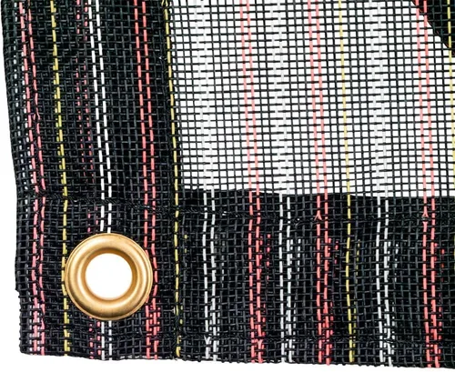Vista 4 de Mytee Products Lona de malla multicolor de 6 x 8 pies 50% para exteriores con ojales, lonas de malla recubiertas de PVC resistente de 10 onzas