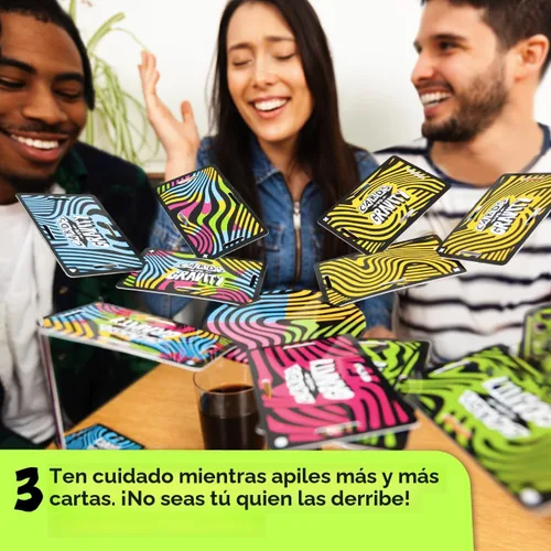 Vista 4 de Big Potato Cards vs Gravity: Juego de cartas de apilado y equilibrio definitivo Juego de mesa impermeable para diversión familiar, vacaciones