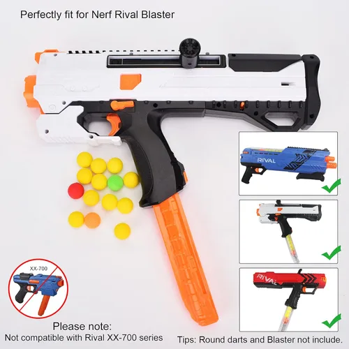 Vista 5 de Cargador de 12 rondas, paquete de 4 cargadores redondos con pinzas para Nerf Rival