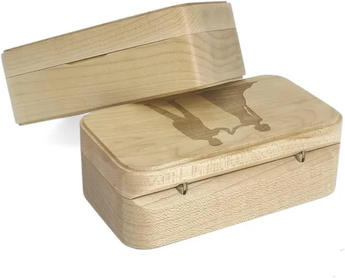 Vista 5 de SOFTALK Joyero de madera vintage para anillos musicales, regalos para propuestas, compromiso, boda, Navidad, cumpleaños, día de San Valentín