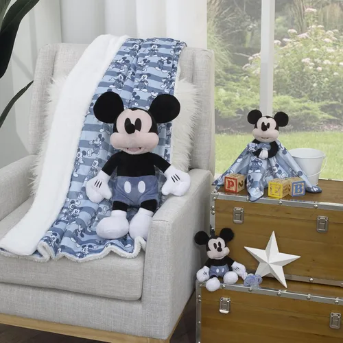 Vista 5 de Disney Mickey Mouse - Soporte para chupón de felpa color blanco, azul y negro