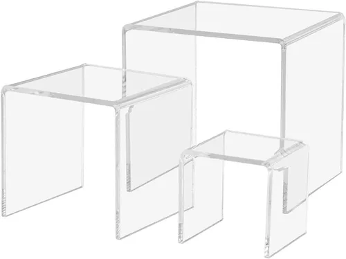 Soportes de elevación de acrílico transparente, juego de 3 piezas (3, 4 y 5 pulgadas)