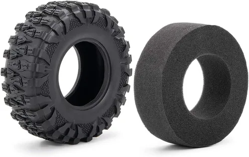 Vista 4 de RCLIONS 4 unids 2.2 pulgadas 4.724 in RC rueda de goma neumáticos con inserto de espuma para 1/10 RC Crawler coche Axial Wraith 90018