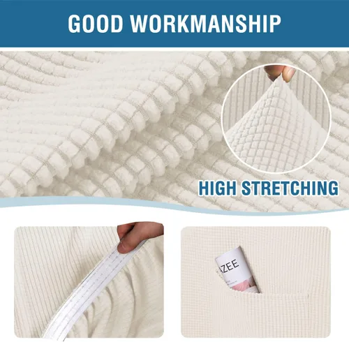 Vista 4 de H.VERSAILTEX Fundas de sofá de varias piezas de tendencia 2024, fundas elásticas para sofá para asientos y respaldos, fundas de cojín ajustables