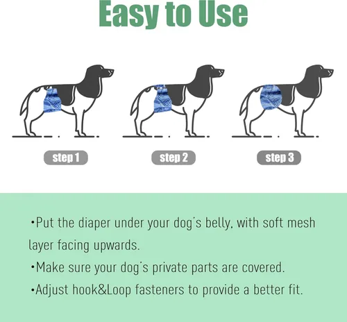 Vista 8 de wegreeco Banda para el vientre lavable para perro macho, color carbón, paquete mediano con jeans, talla M