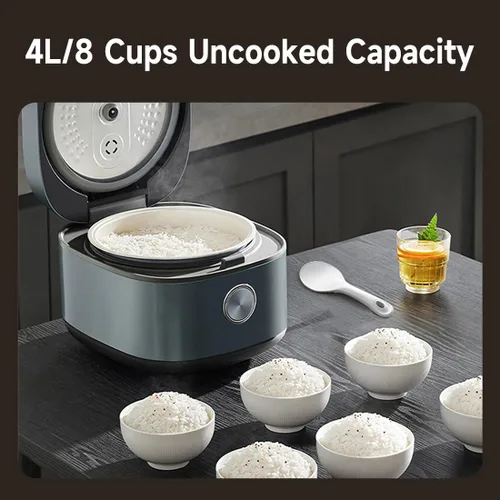 Vista 6 de Midea Olla Arrocera para 8 Tazas de Arroz Crudo, Olla Arrocera de Cerámica Antiadherente con Olla Interior Recubierta de Celadón, 15 Programas