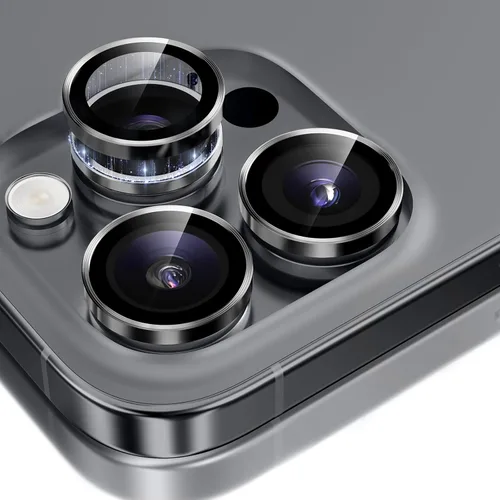 Vista 37 de GolbinBox Protector de lente de cámara para iPhone 13 Pro/13 Pro Max, ajuste invisible 1:1, vidrio templado 9H, cubierta individual de metal ultra