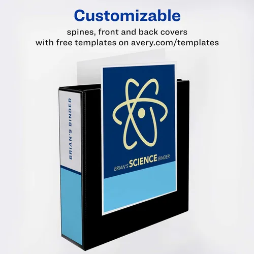 Vista 3 de Avery Carpetas resistentes de 3 pulgadas con 3 anillas, carpeta de vistas, anillo EZD de 1.5 pulgadas, color negro, resistente (79693)