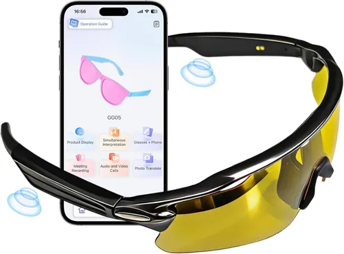 Vista 12 de Lentes de sol Bluetooth para hombres y mujeres, lentes inteligentes con altavoces de oreja abierta, asistente de voz, control táctil, lente